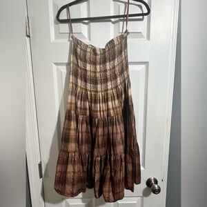 Speed Control Brown Plaid Maxi Dress
